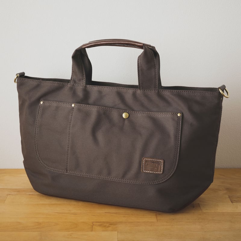 横長たっぷり帆布トートバッグ【ブラウン/オイルブラウン】 | 袋物工房