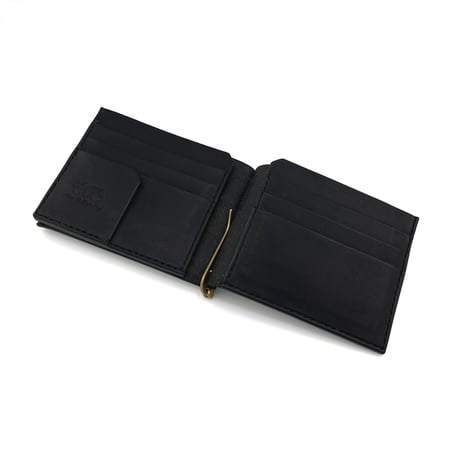 clip leather wallet (black)