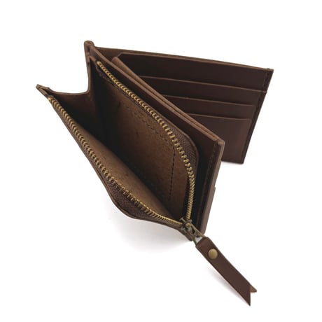 clip leather wallet (brown)