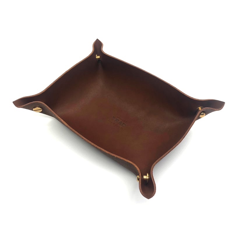 leather tray (M)brown | TRAD
