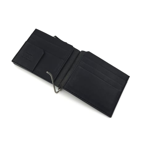 clip leather wallet (black)