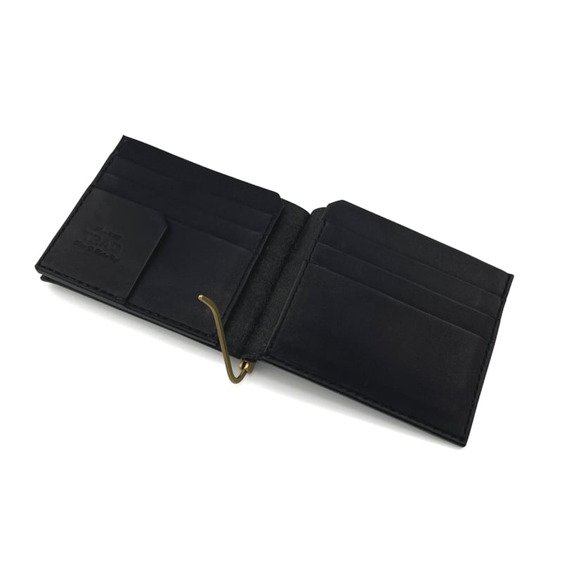 clip leather wallet (black) | TRAD