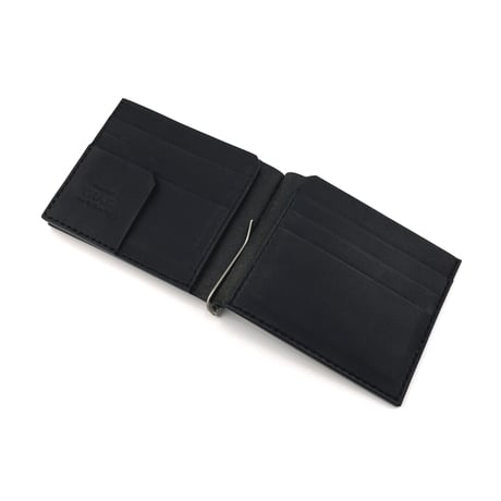clip leather wallet (black)