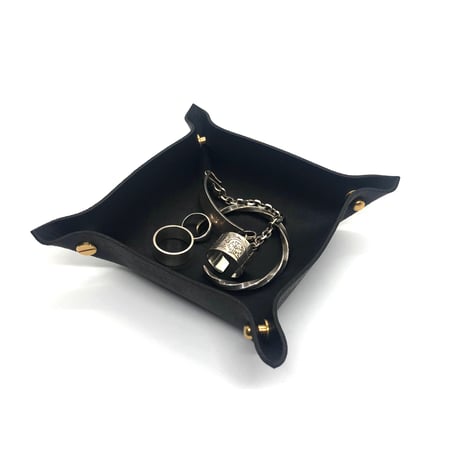 leather tray (S)black