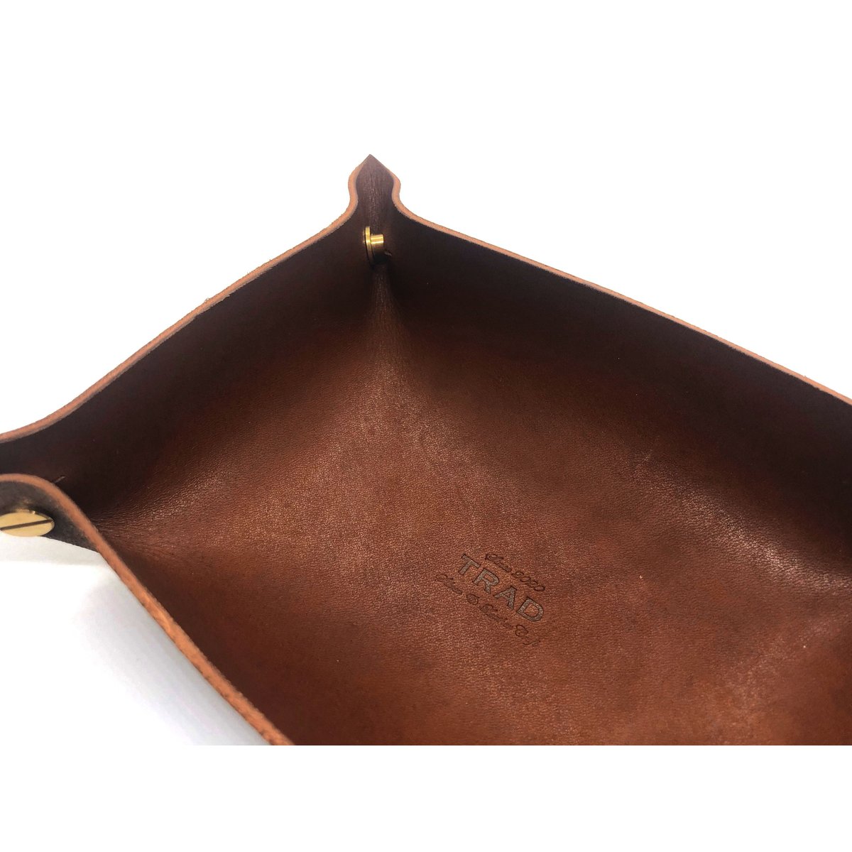 leather tray (M)brown | TRAD