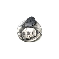 skull&crow brooch