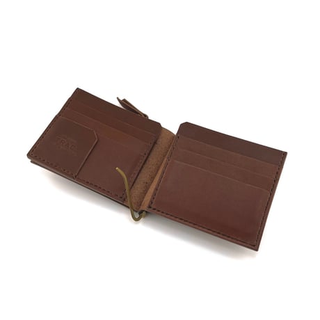 clip leather wallet (brown)