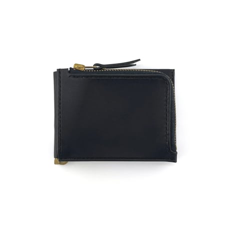 clip leather wallet (black)