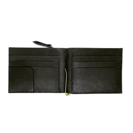 clip leather wallet (black)