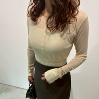 henry  neck  sheer  pullover