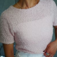 fancy yarn boat neck  pullover