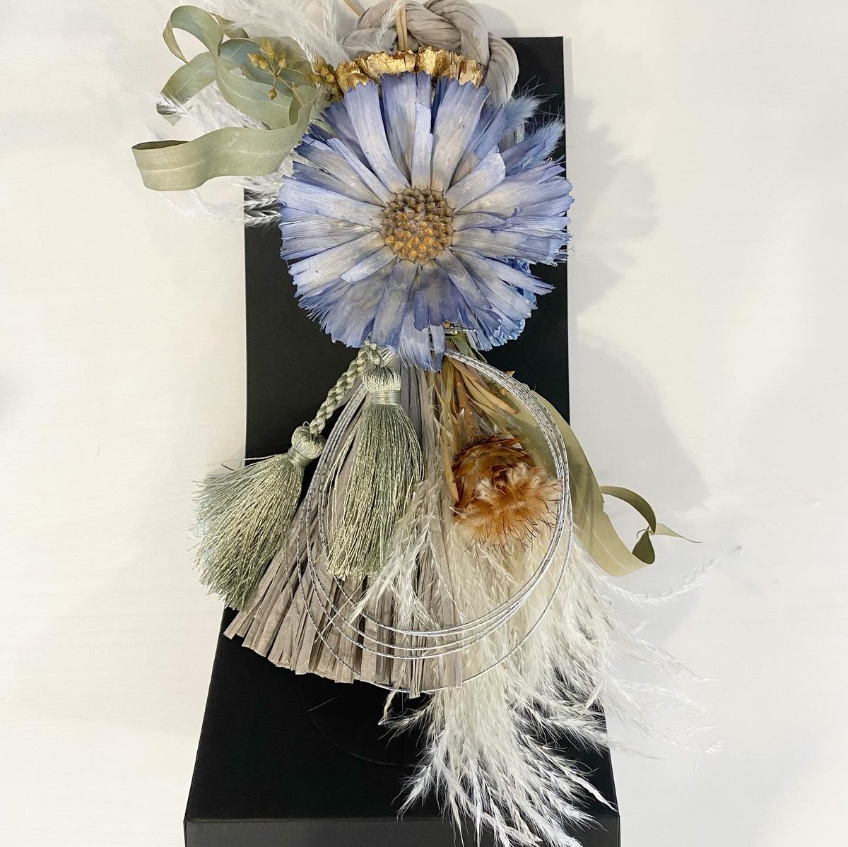 89ドライフラワースワッグしめ縄しめ飾りお正月飾り2Way