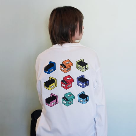 Cat in L/S Tee / White