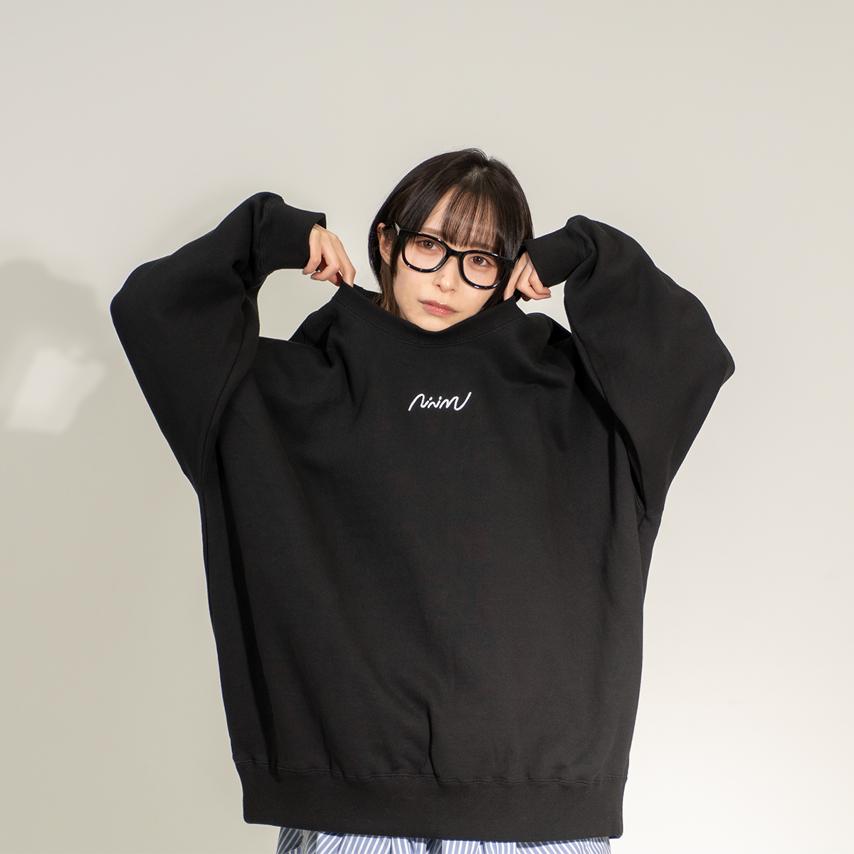 NiNiMu Logo Big Silhouette Sweat / Black | 226