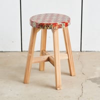 COATING STOOL　LEAVES & RED PLAID