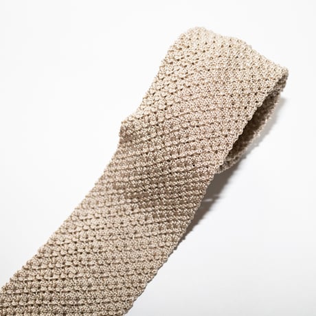 Silk Knit Tie/Off Grey