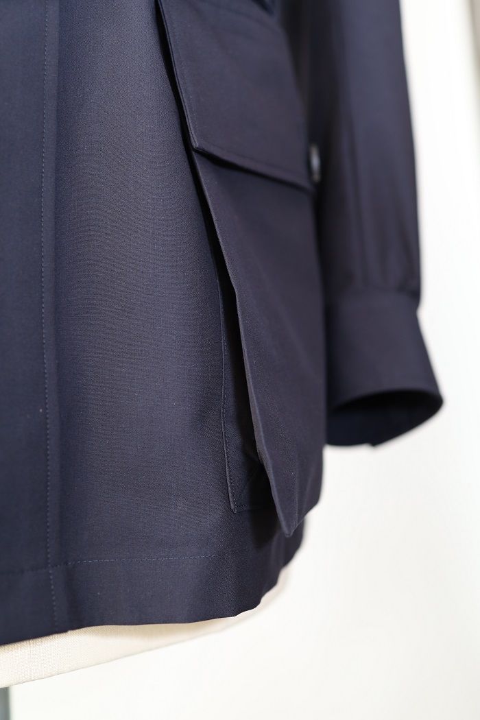 Safari Jacket/Navy Lightweight Cotton | batak O