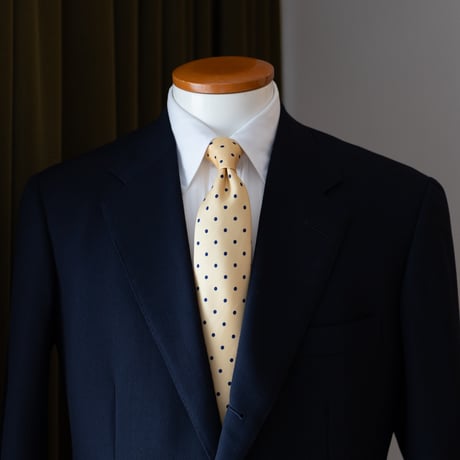 Adamley Printed Tie / Blue dot on yellow