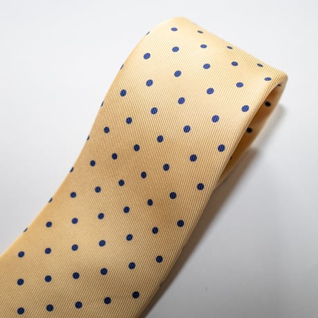 Adamley Printed Tie / Blue dot on yellow