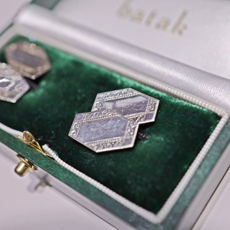 batak Cufflinks / Hexagon Shape Silver