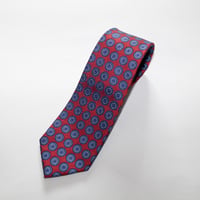 Jacquard Tie / Red & Blue Medallion