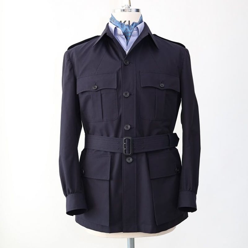 Safari Jacket/Navy Liightweight Cotton | batak