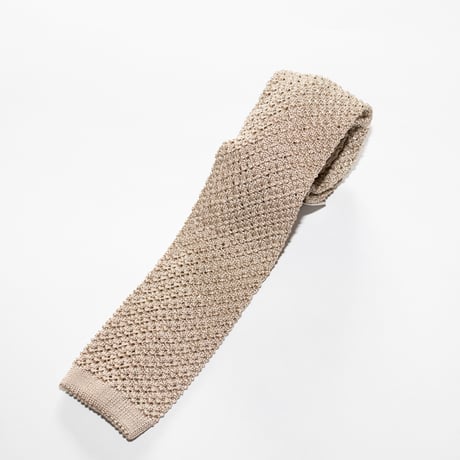 Silk Knit Tie/Off Grey