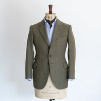 Original Derby Cut Jacket / Green Herringbone Blue Overpane