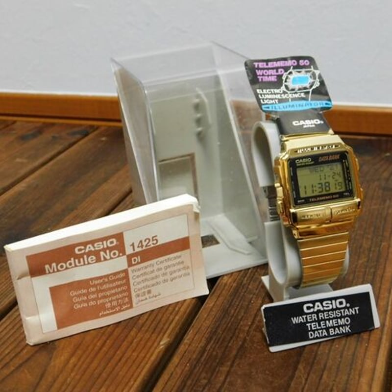 b*o様 CASIO DATABANK イエロー/グレー腕時計　ビンテージ 未使用品・稼働品【95年製】カシオデータバンクテレメモ50DB