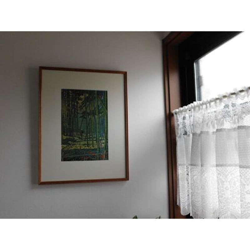 Secondhand Goods】浅野竹二 木版画『嵯峨の竹籔』 | ナチュラル Secondhand Goods】浅野竹二 木版画『嵯峨の竹籔』 | ナチュラル