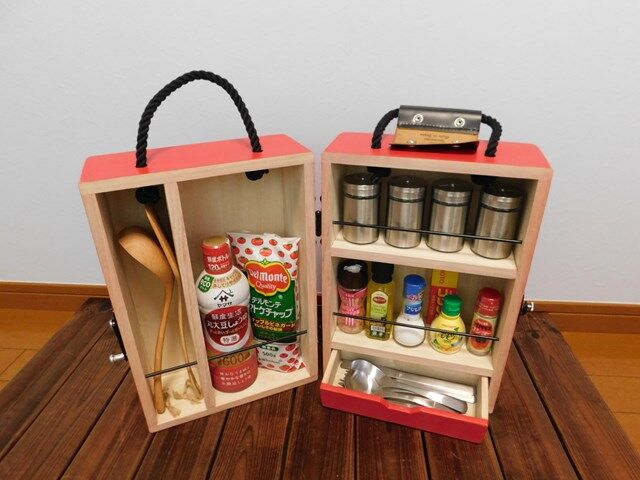 ７月限定セール【新品・未使用品】スパイス収納ＢＯＸ（ビビットレッド） 新品・未使用品】スパイス収納BOX（ダメージ ビビットレッド