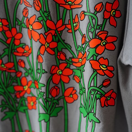【実は庭師×gui flower】花Ｔシャツ（cement blue）受注生産枠＊7月中旬発送