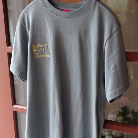 【実は庭師×gui flower】花Ｔシャツ（cement blue）受注生産枠＊7月中旬発送