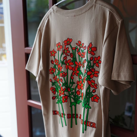 【実は庭師×gui flower】花Ｔシャツ（beige）受注生産枠＊7月中旬発送