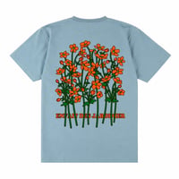 【実は庭師×gui flower】花Ｔシャツ（cement blue）受注生産枠＊7月中旬発送