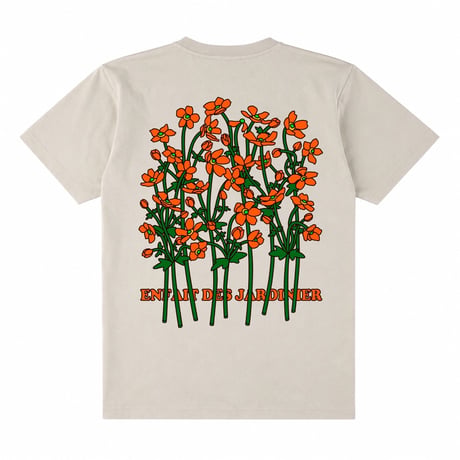 【実は庭師×gui flower】花Ｔシャツ（beige）受注生産枠＊7月中旬発送