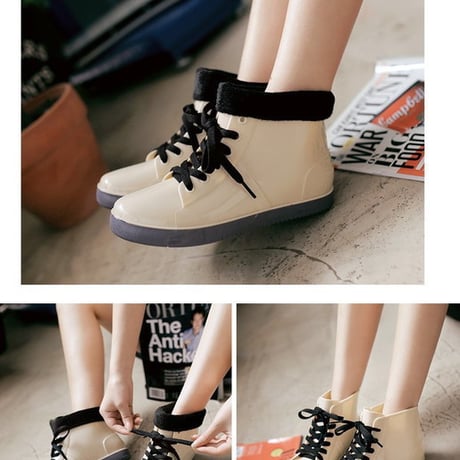 お洒落☆スニーカー レインブーツ K-394【23cm】長靴 レディース 女の子 雨靴 梅雨  雨靴 可愛い ブーツ 防水 洗える K-394-23cm