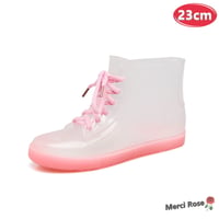 お洒落☆スニーカー レインブーツ K-377【23cm】長靴 レディース 女の子 雨靴 梅雨  雨靴 可愛い ブーツ 防水 洗える K-377-23cm