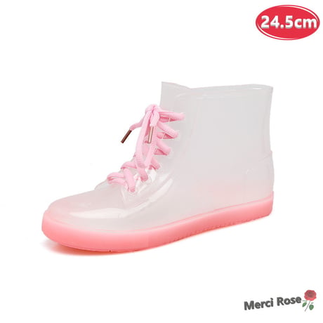 お洒落☆スニーカー レインブーツ K-377【24.5cm】長靴 レディース 女の子 雨靴 梅雨  雨靴 可愛い ブーツ 防水 洗える K-377-24.5cm