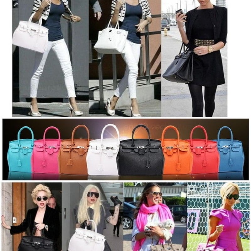 高品質PU レザー 2way ハンドバッグ ショルダー BAG【オレンジ】海外