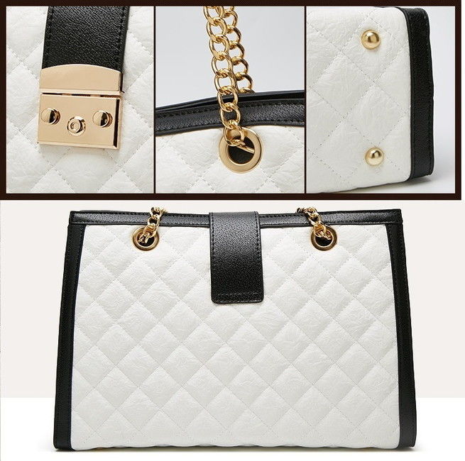 バイカラーキルティング トートBAG【ブラック】 ハンドバッグ バーキン