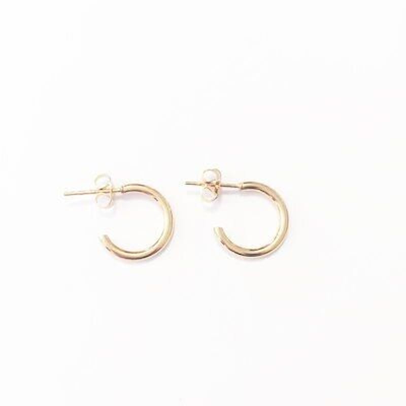 フープピアス 2個セット ペア 15mm 太さ2mm シルバー ゴールド