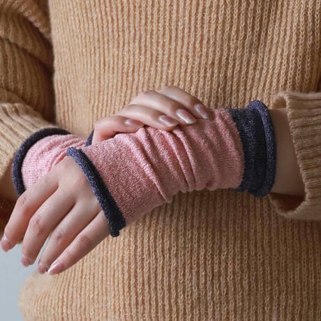 【hasegawa】エコシルクでつくったシルク手首ウォーマー ”2TONE COLOR”