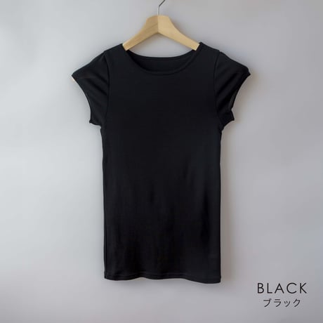【SISIA】ウォッシャブルシルク フレンチスリーブＴ