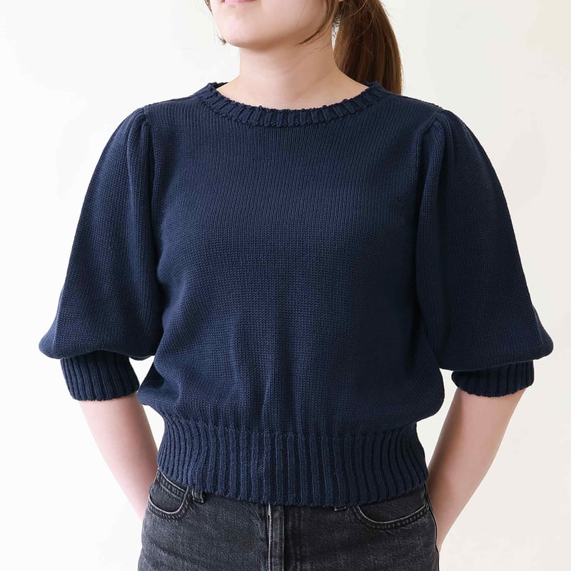 在庫限りで販売終了】コットンパフスリーブセーター | & Silk