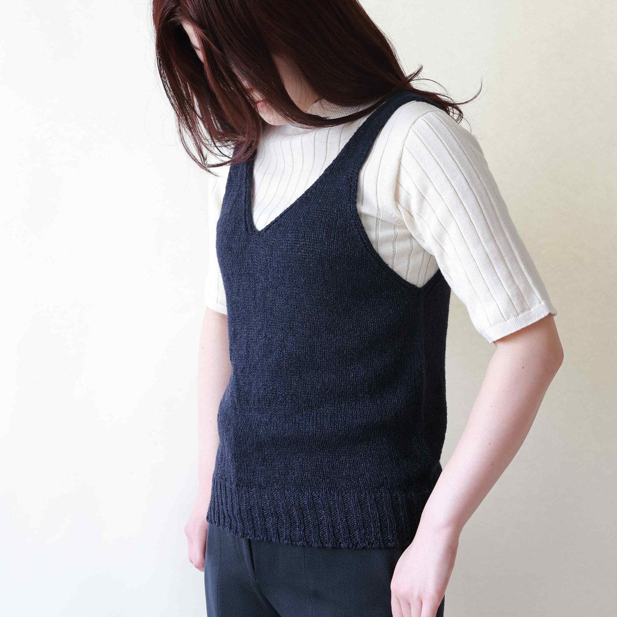 sof.】シルクリネンニットタンクトップ | & Silk sof.】シルクリネンニットタンクトップ | & Silk