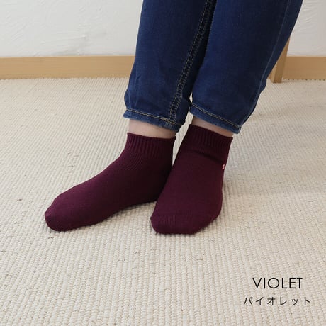 【在庫限りで販売終了】シルクコットンショート丈ソックス　Sサイズ（22-24cm）