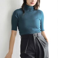 【SISIA】ウォッシャブルシルクタートル5分袖