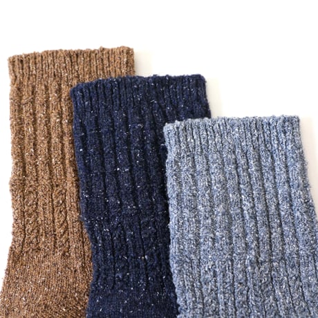 【sof.】シルクノイル ケーブルソックス（25-27cm）