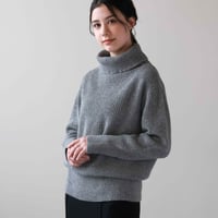 【hasegawa】シルクウールアンゴラ オフタートルセーター